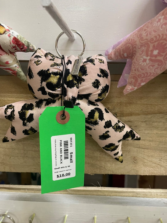 Pink and black  Key Ring/Bag Accessory, Small