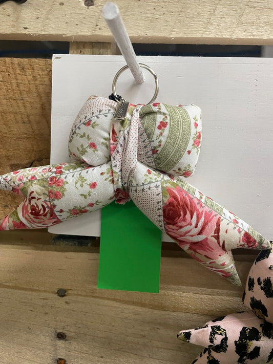 Red Rose/Sage  Key Ring/Bag Accessory, Small