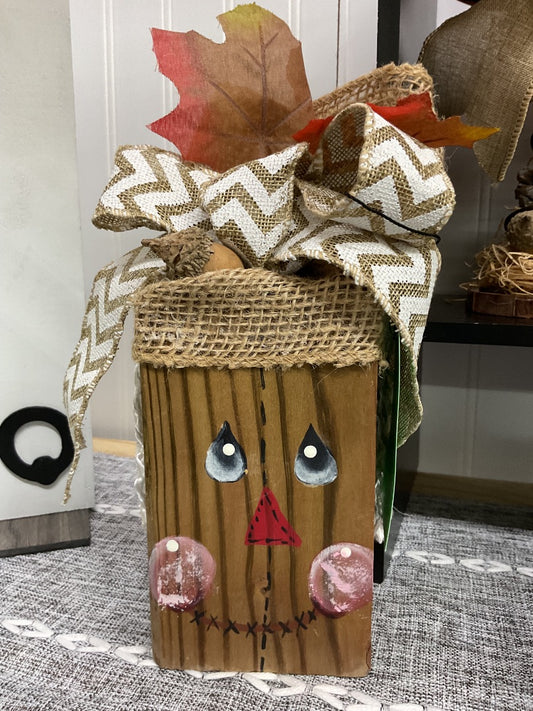 Brown Wooden Scarecrow , Small