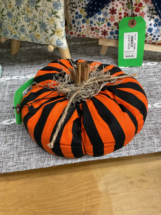 Orange/Black Fabric Pumpkin , Medium