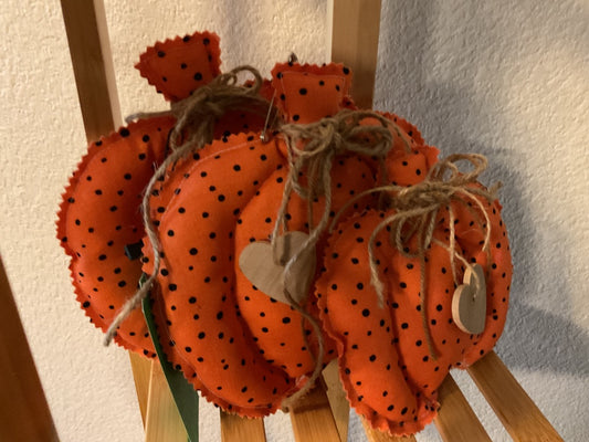 Orange/Black Dot Fabric Bowl Fillers , Set 3