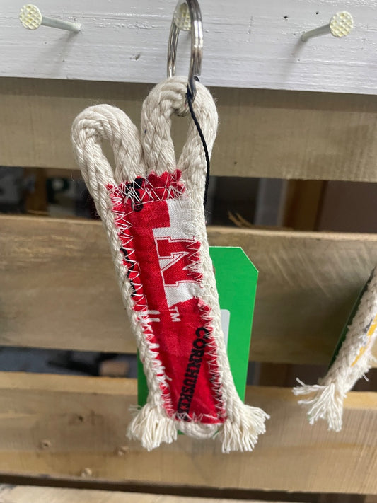 Nebraska Red  Rope Key Ring, Small