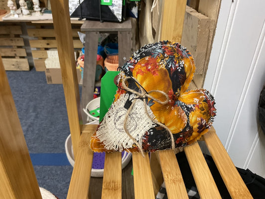 Fabric Pumpkin Heart Bowl Filler , Small
