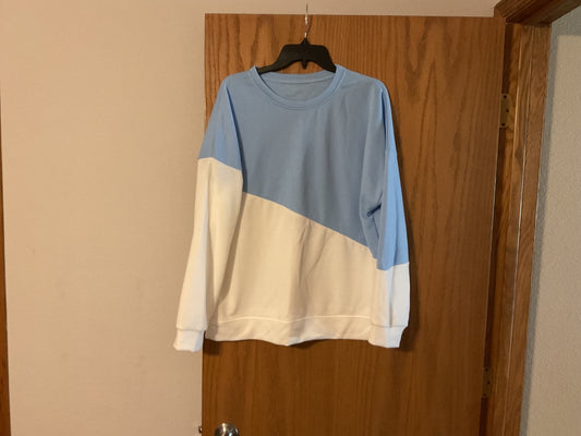 Light Blue and White  Women’s Sweater, XL