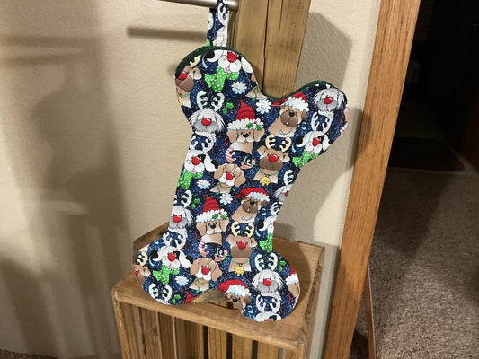 Blue “Doggy” Christmas Stocking, Large
