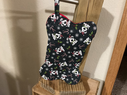 Black/Red “Doggy” Christmas Stocking, Small