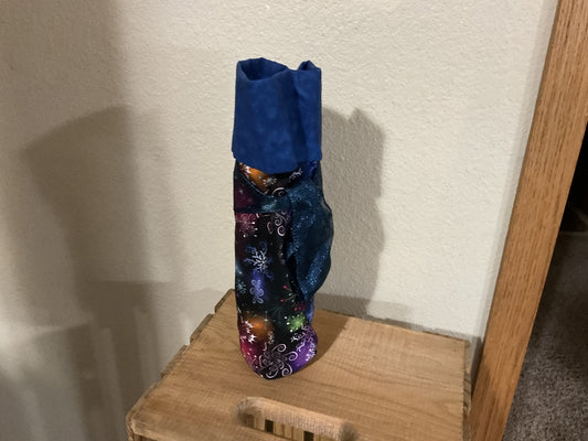 Rainbow w/Blue Bow  Wine Tote