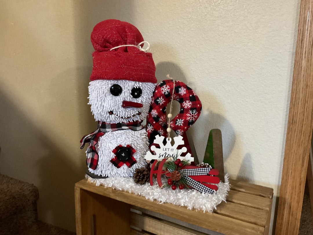 Red/Black Snowman Centerpiece , Large