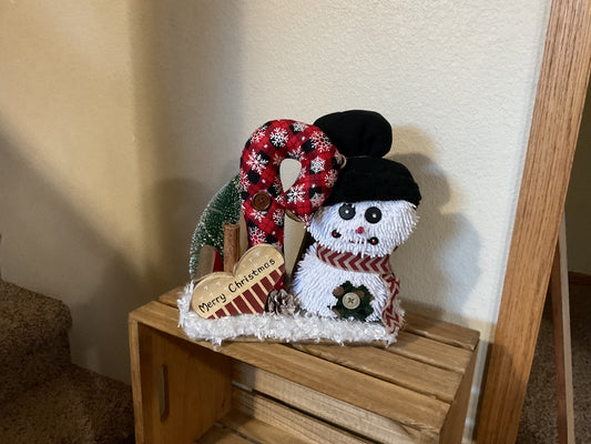 Black Hat Snowman Centerpiece , Medium