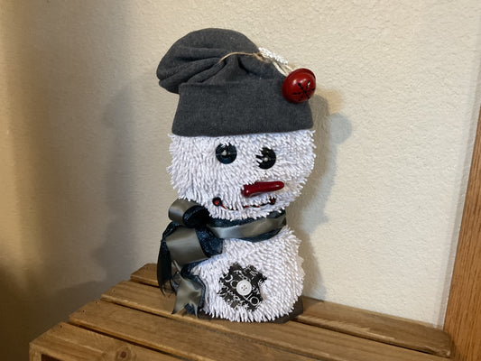 Gray Hat  Fabric Snowman, Large
