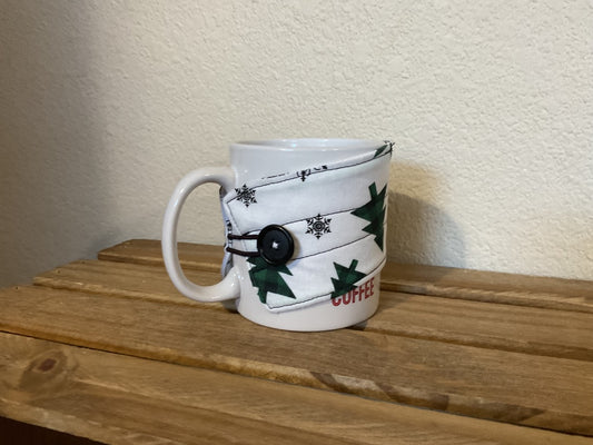 White/Green  Coffee cozy w/Cup, Small