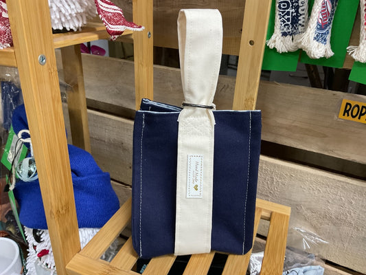Navy  Fabric Gift Bag, Small
