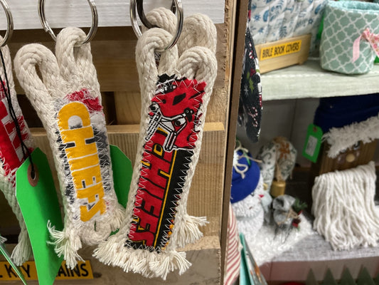 Red/Black KC Chiefs Rope Key Ring
