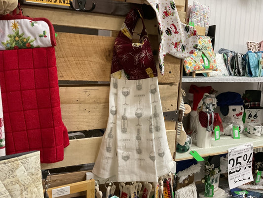 Maroon Wine Theme Kitchen Towel w/ Pot Holder