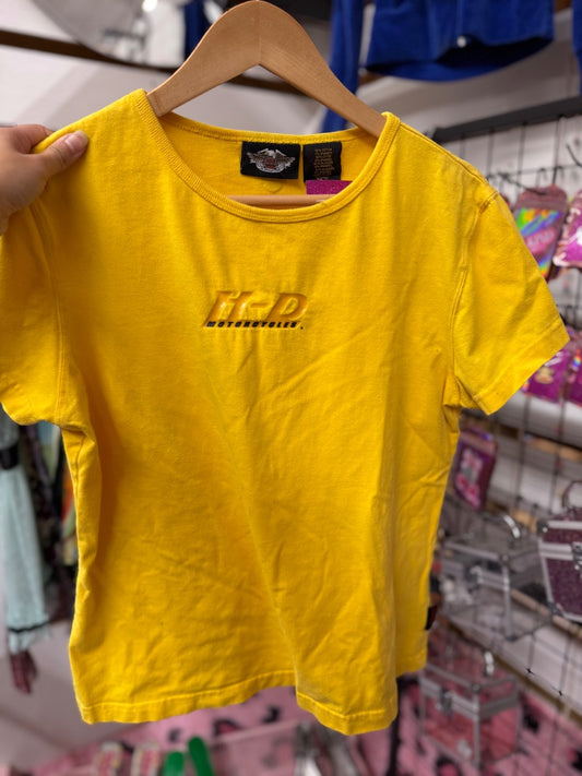 Yellow Harley davidson Sporty baby tee, Large