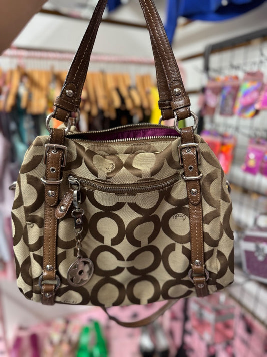 Brown Coach vint lace purse, One Size