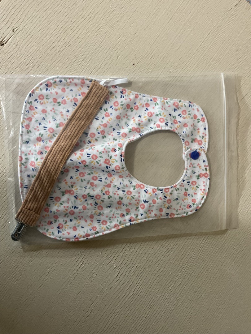 Coral flower  BabyBib w/Pacifier Holder