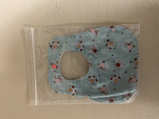 Blue/ flowered  Bib