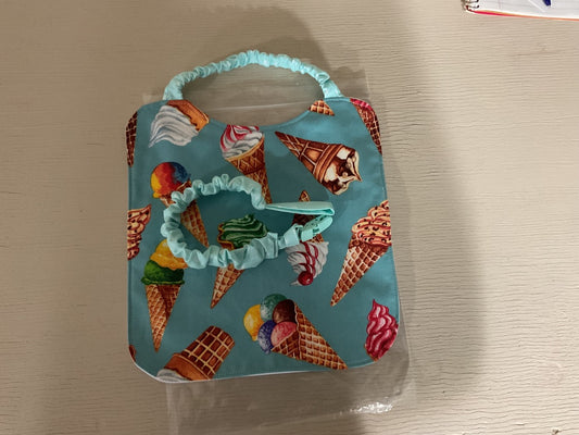 “Ice Cream”  BabyBib w/Pacifier Holder