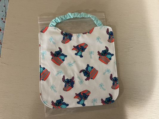 White/blue" “Stitch” Theme Bib