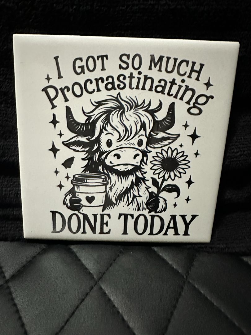 Tile Procrastinating, Designed Locally,White, Lasting Marks LLC
