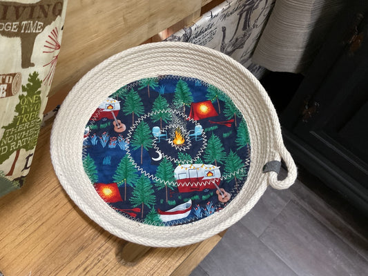 Blue/Green Camper Rope Basket