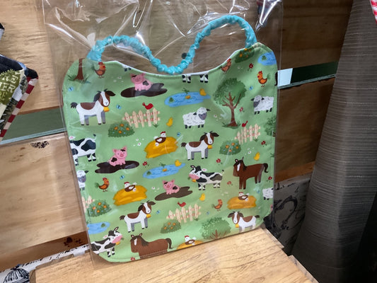 Green “Farm Animals” Bib