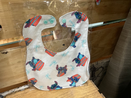 Blue/White “Stitch” Theme Bib, Small