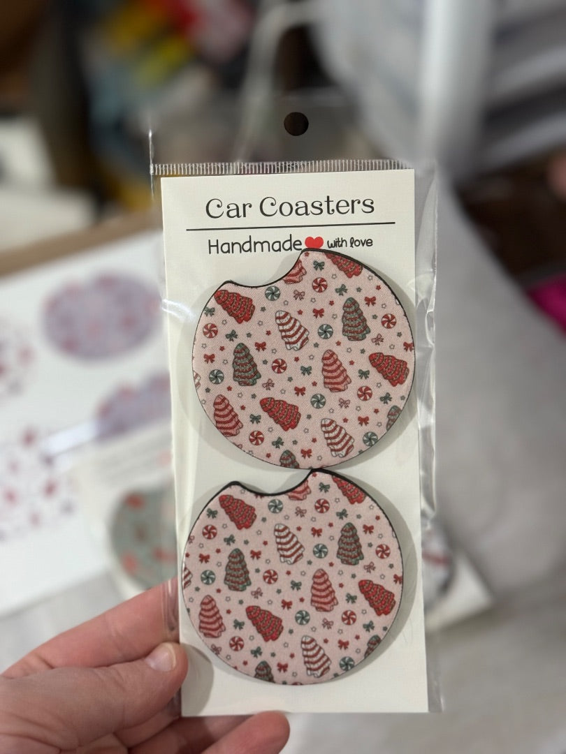 Pink Snack Cake  Car Coasters, Car Coaster