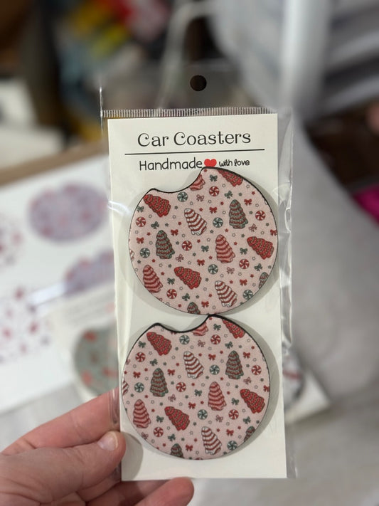 Pink Snack Cake  Car Coasters, Car Coaster