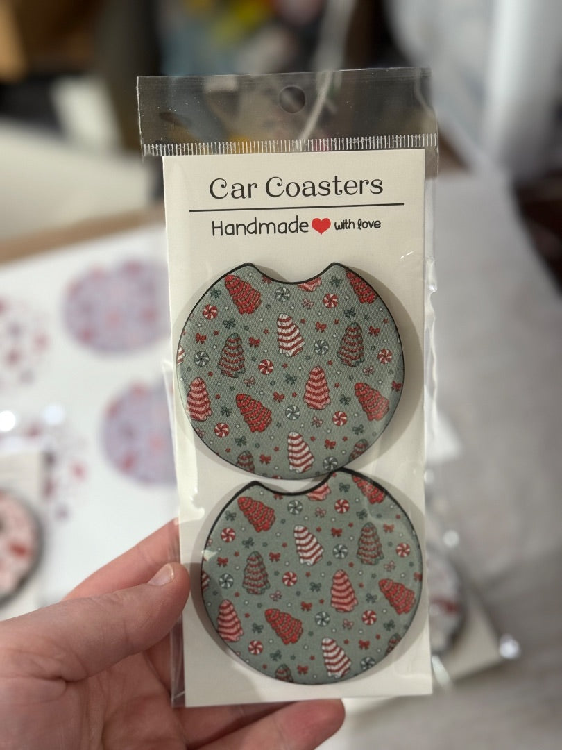 Green Snack Cake  Car Coasters, Car Coaster