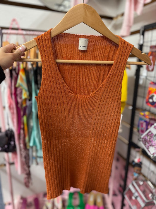 Orange Pinko Glitter momma top, medium