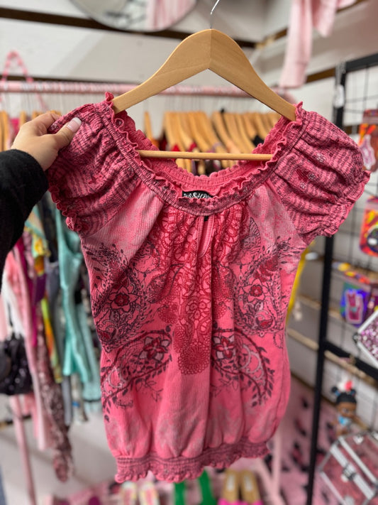 Pink Self esteem Punk grunge top, Small