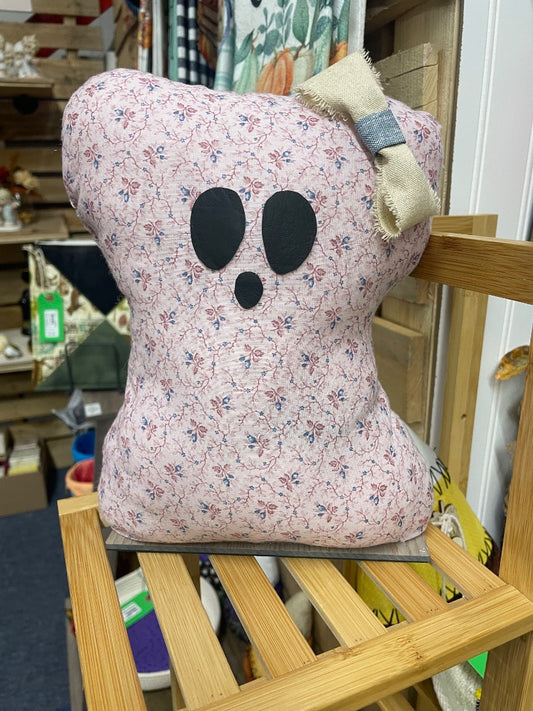 Light Purple Fabric Ghost w/ Small Bow , Large