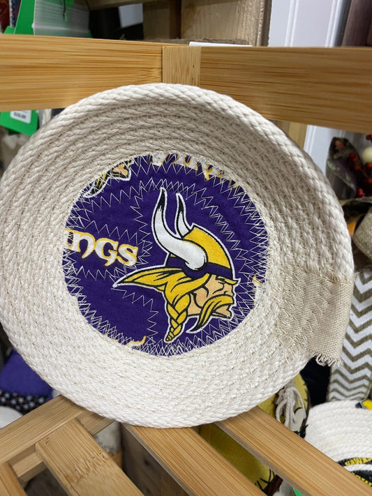 Purple Vikings Rope Basket , Mini