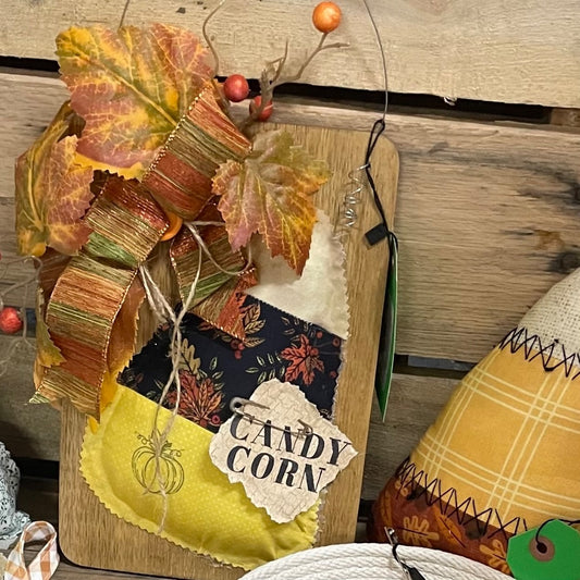 Orange/Yellow  Wood “Candy Corn” Door Hangar
