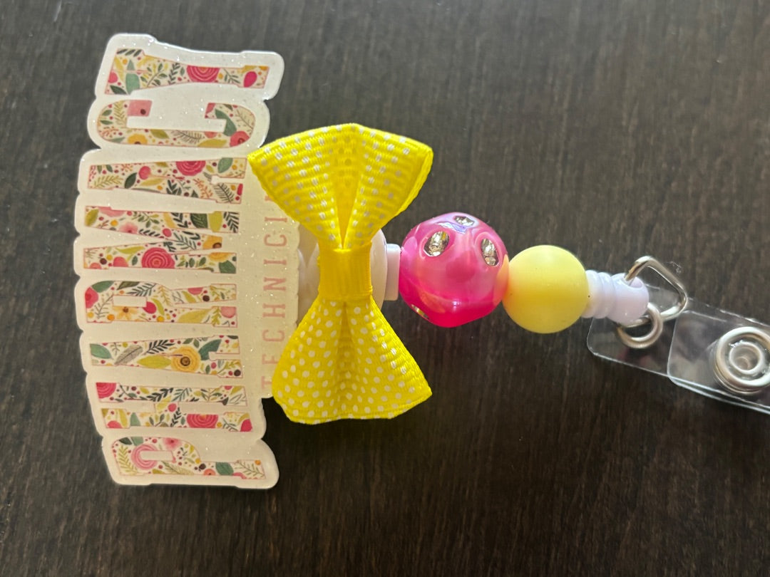 Acrylic Badge Reel with Beads Grace's bead Shop, Grace's bead Shop