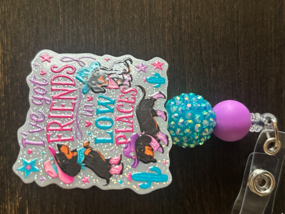 Acrylic Badge Reel with Beads Grace's bead Shop, Grace's bead Shop