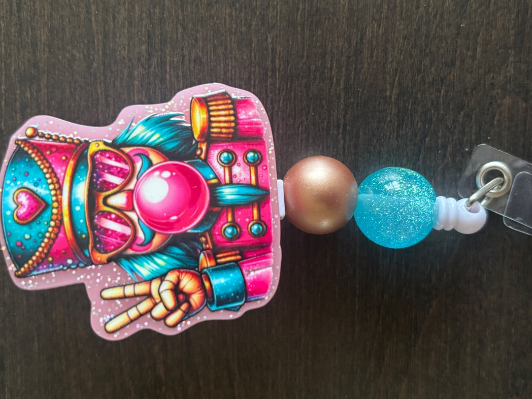 Acrylic Badge Reel with Beads Grace's bead Shop, Grace's bead Shop