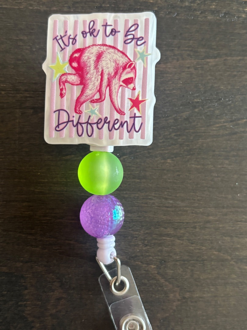 Acrylic Badge Reel with Beads Grace's bead Shop, Grace's bead Shop