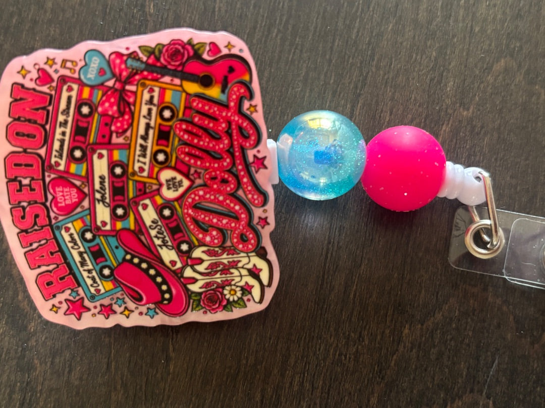 Acrylic Badge Reel with Beads Grace's bead Shop, Grace's bead Shop