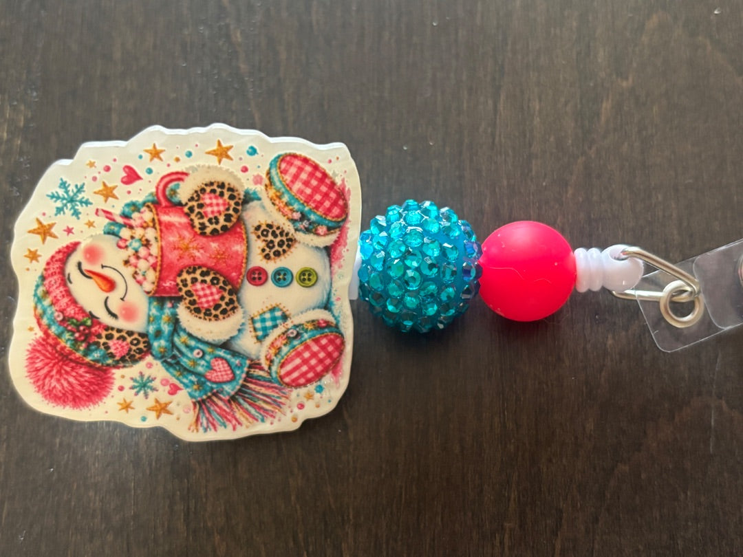 Acrylic Badge Reel with Beads Grace's bead Shop, Grace's bead Shop