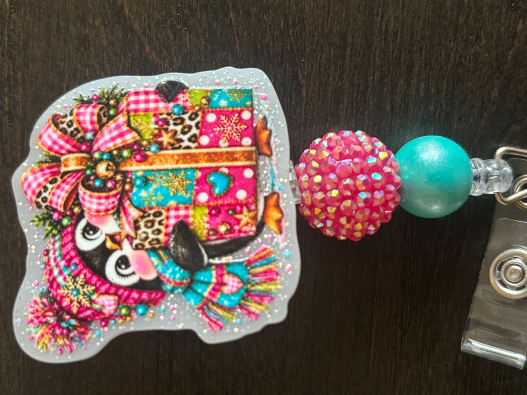 Acrylic Badge Reel with Beads Grace's bead Shop, Grace's bead Shop