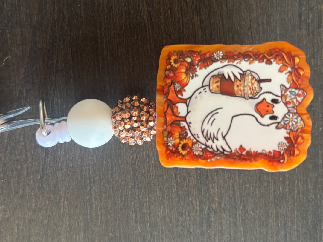 Acrylic Badge Reel with Beads Grace's bead Shop, Grace's bead Shop