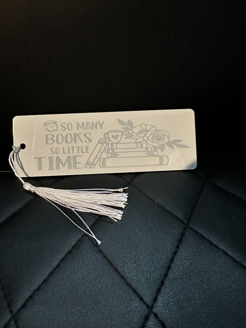 Metal Bookmark So many books, Designed Locally,White, Lasting Marks LLC