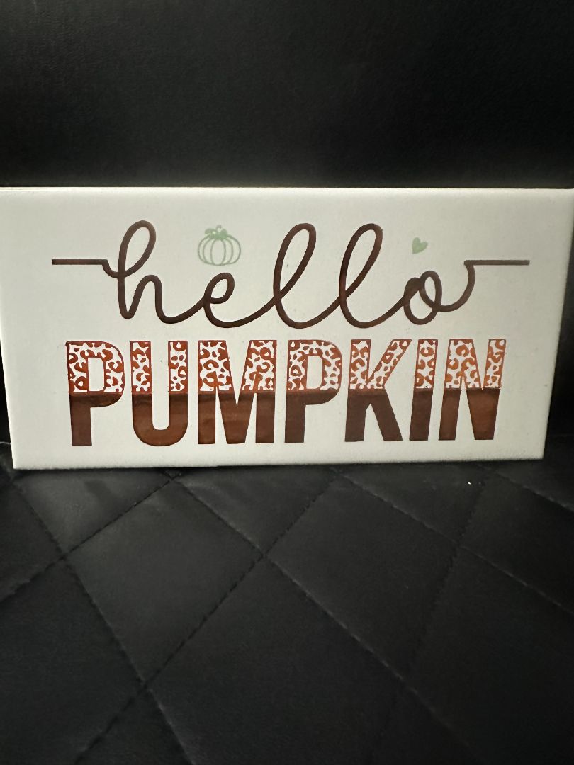 Tile Hello Pumpkin, Designed Locally,White, Lasting Marks LLC