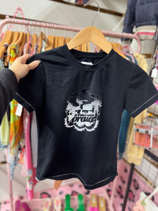 Black Dance Punk baby tee, small