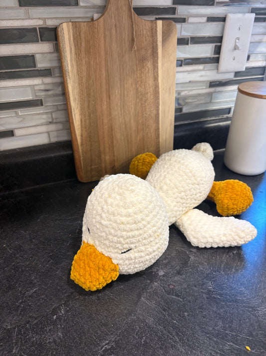 Sleeping plush duck