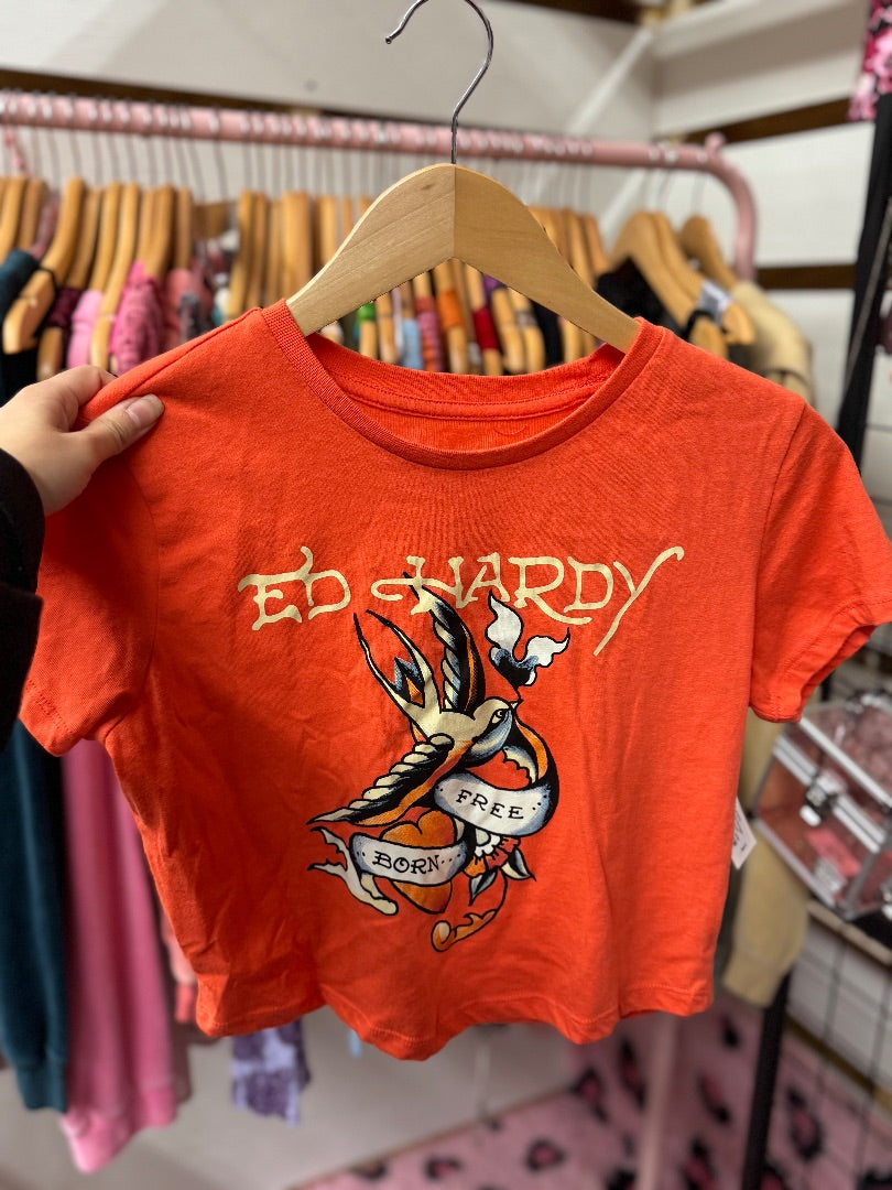 Orange Ed hardy Ed hardy baby tee, xlarge