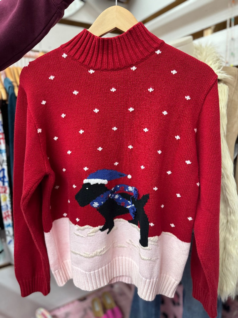 Red Liz claiborne Girly Christmas sweater, large